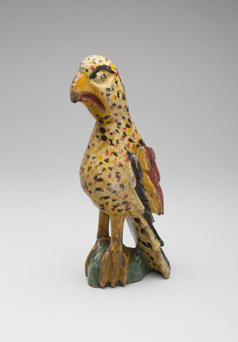 Parrot by Wilhelm Schimmel, carved and painted wood