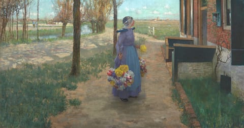 Flower Girl in Holland by George Hitchcock, oil on canvas